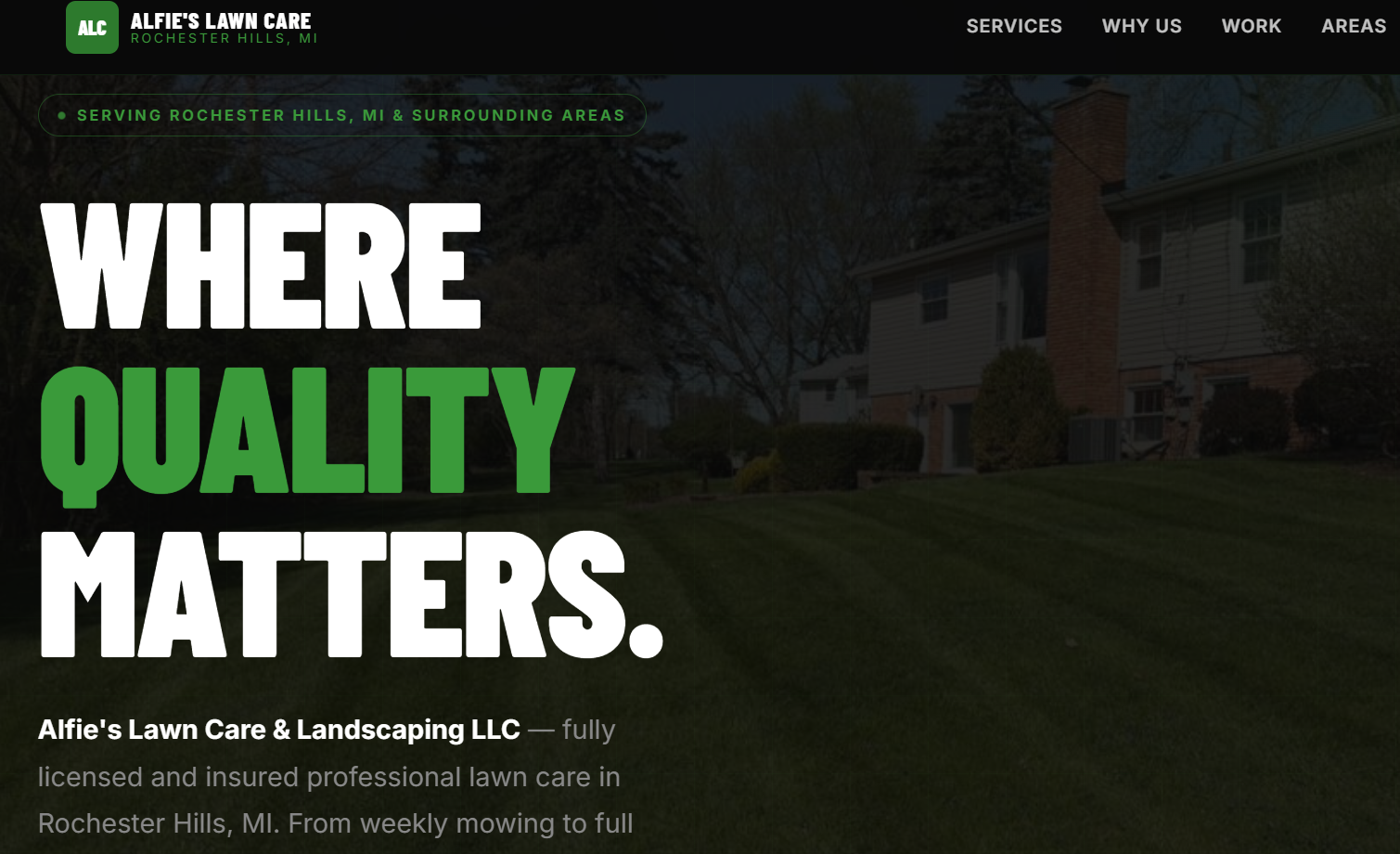 Alfie's Lawn Care & Landscaping — new website by WFB Webs
